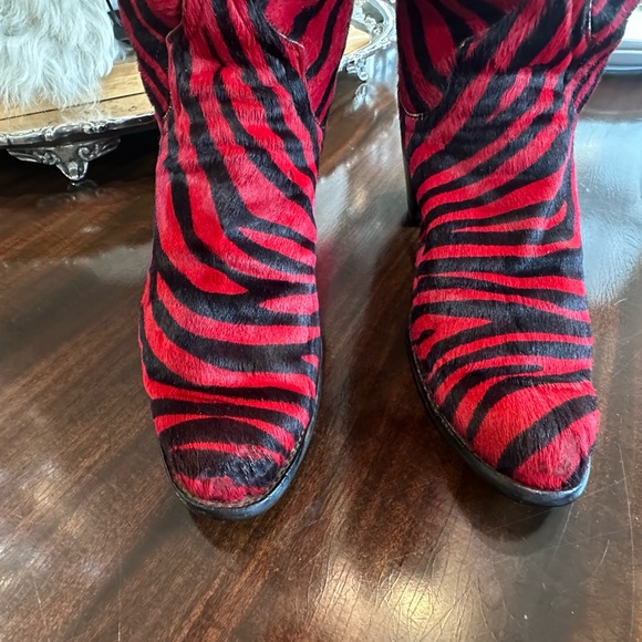 Red and Black Zebra Print Boots - Picture 11 of 11